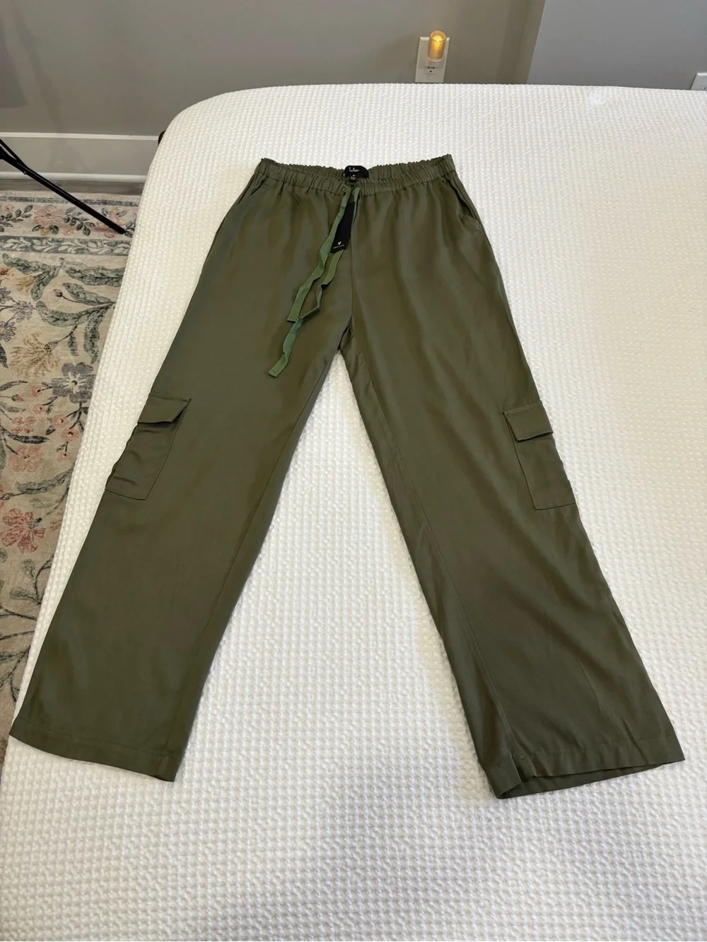 Lulu's Casually Modern Olive Green Straight Leg Cargo Pants
